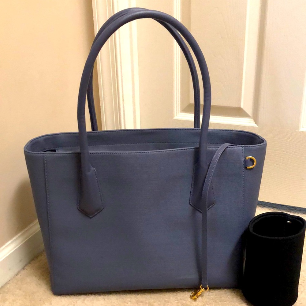 Dagne Dover Large signature Legend Laptop Tote Ash Blue!